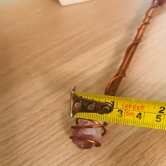 Amethyst and amber quartz crystals wand - Picture 4 of 5